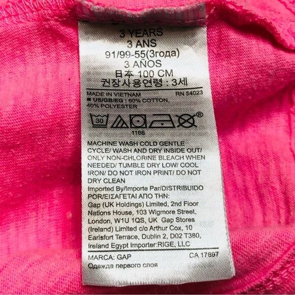 Baby Gap Toddler Yes Way Vacay Tank T-Shirt Sunrise Butterfly Floral Pink 3T EUC - Picture 8 of 9